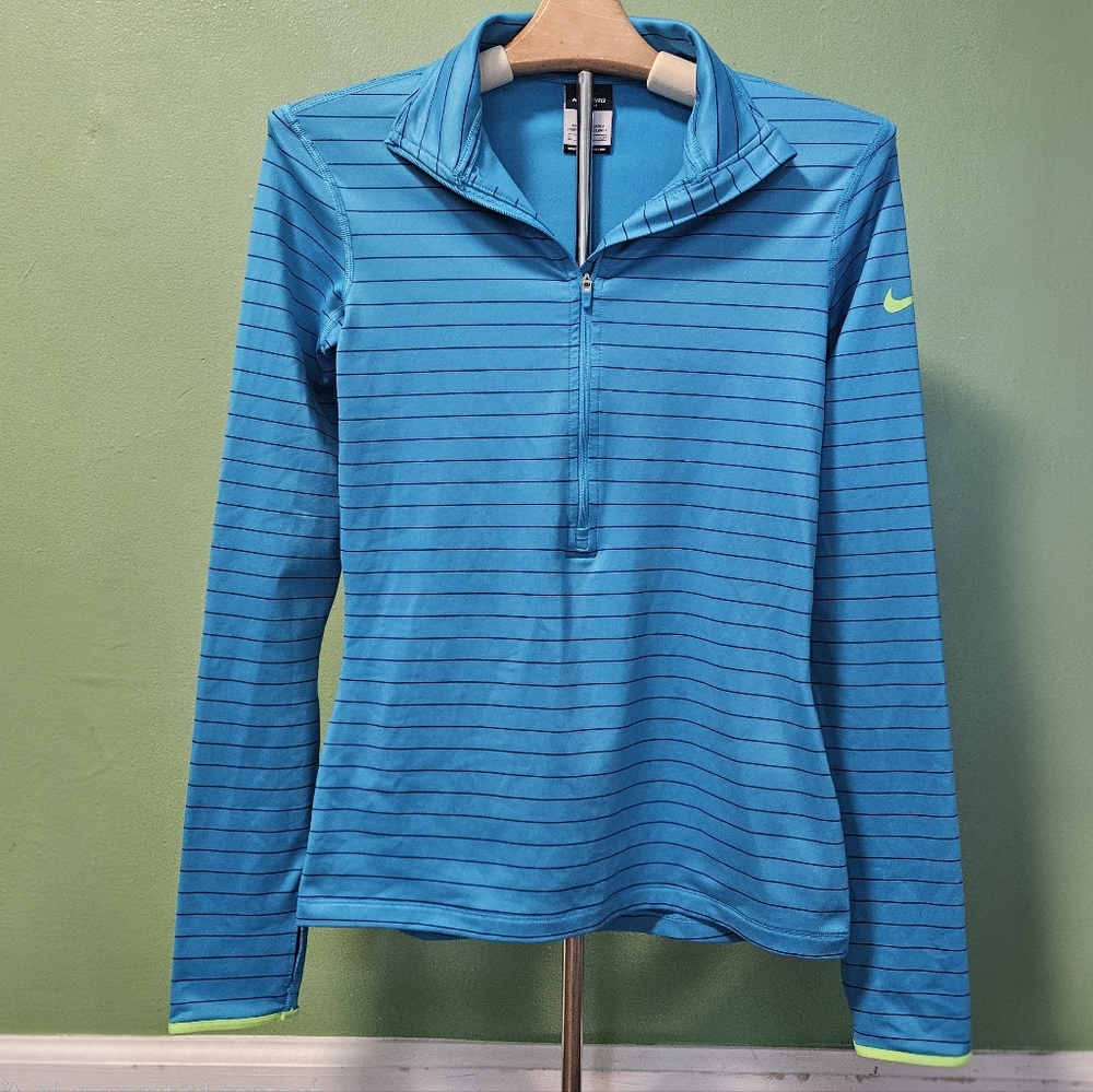 Nike Pro Dri-FIT Half-Zip Teal Running Pullover